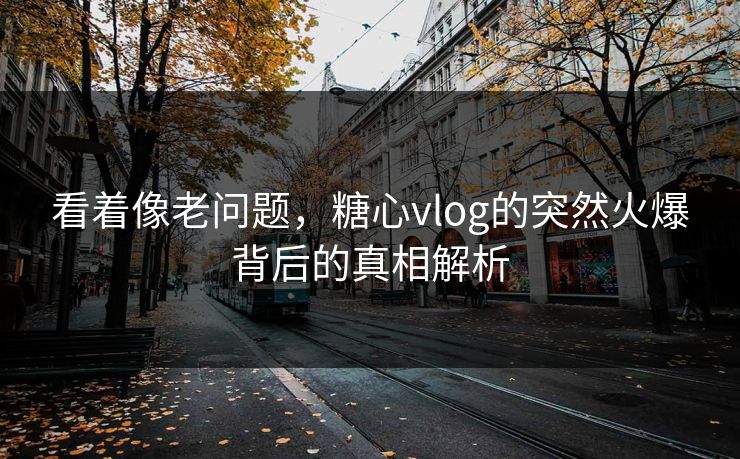 看着像老问题，糖心vlog的突然火爆背后的真相解析