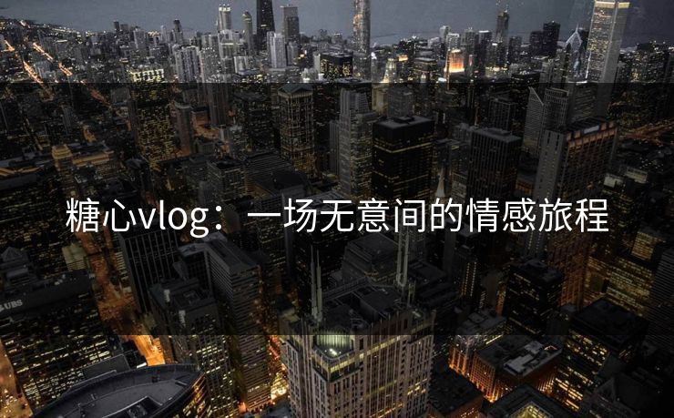糖心vlog：一场无意间的情感旅程