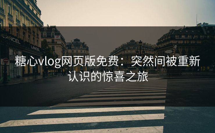 糖心vlog网页版免费：突然间被重新认识的惊喜之旅