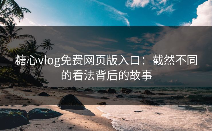 糖心vlog免费网页版入口：截然不同的看法背后的故事