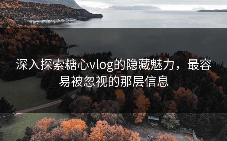 深入探索糖心vlog的隐藏魅力，最容易被忽视的那层信息