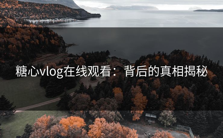 糖心vlog在线观看：背后的真相揭秘