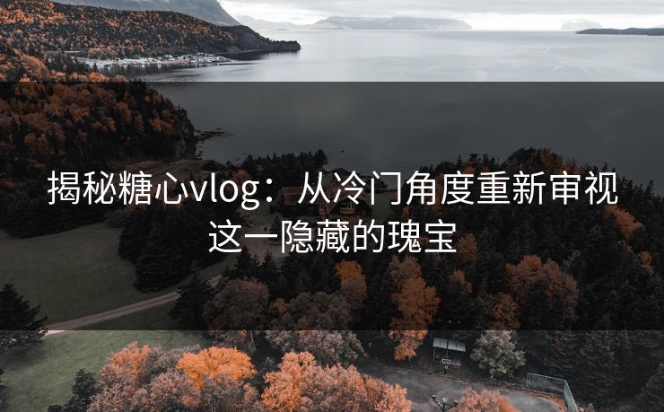 揭秘糖心vlog：从冷门角度重新审视这一隐藏的瑰宝