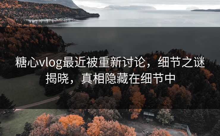 糖心vlog最近被重新讨论，细节之谜揭晓，真相隐藏在细节中