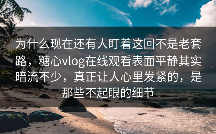 为什么现在还有人盯着这回不是老套路，糖心vlog在线观看表面平静其实暗流不少，真正让人心里发紧的，是那些不起眼的细节
